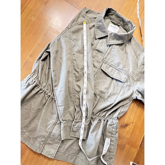 Old Navy Women Olive Utility Jacket Button Front Lightweight Casual Layering - Picture 5 of 6